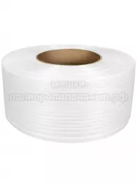 Стреппинг лента 9 х 0.5 мм х 4000 м, белая, 95 кгс, упаковочная, полипропиленовая