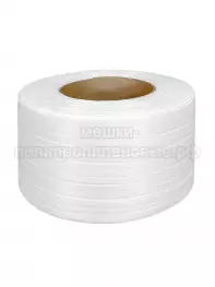 Стреппинг лента 12 х 0.5 мм х 3000 м, белая, 110 кгс, упаковочная, полипропиленовая