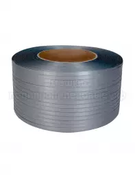 Стреппинг лента 12 х 0.5 мм х 3000 м, серая, 110 кгс, упаковочная, полипропиленовая